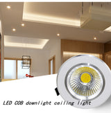 Dimmable Led downlight light COB Ceiling Spot Light 3w 5w 7w 9w 12w 15w 85-265V ceiling recessed Lights Indoor Lighting