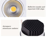 Dimmable Led downlight light COB Ceiling Spot Light 3w 5w 7w 9w 12w 15w 85-265V ceiling recessed Lights Indoor Lighting