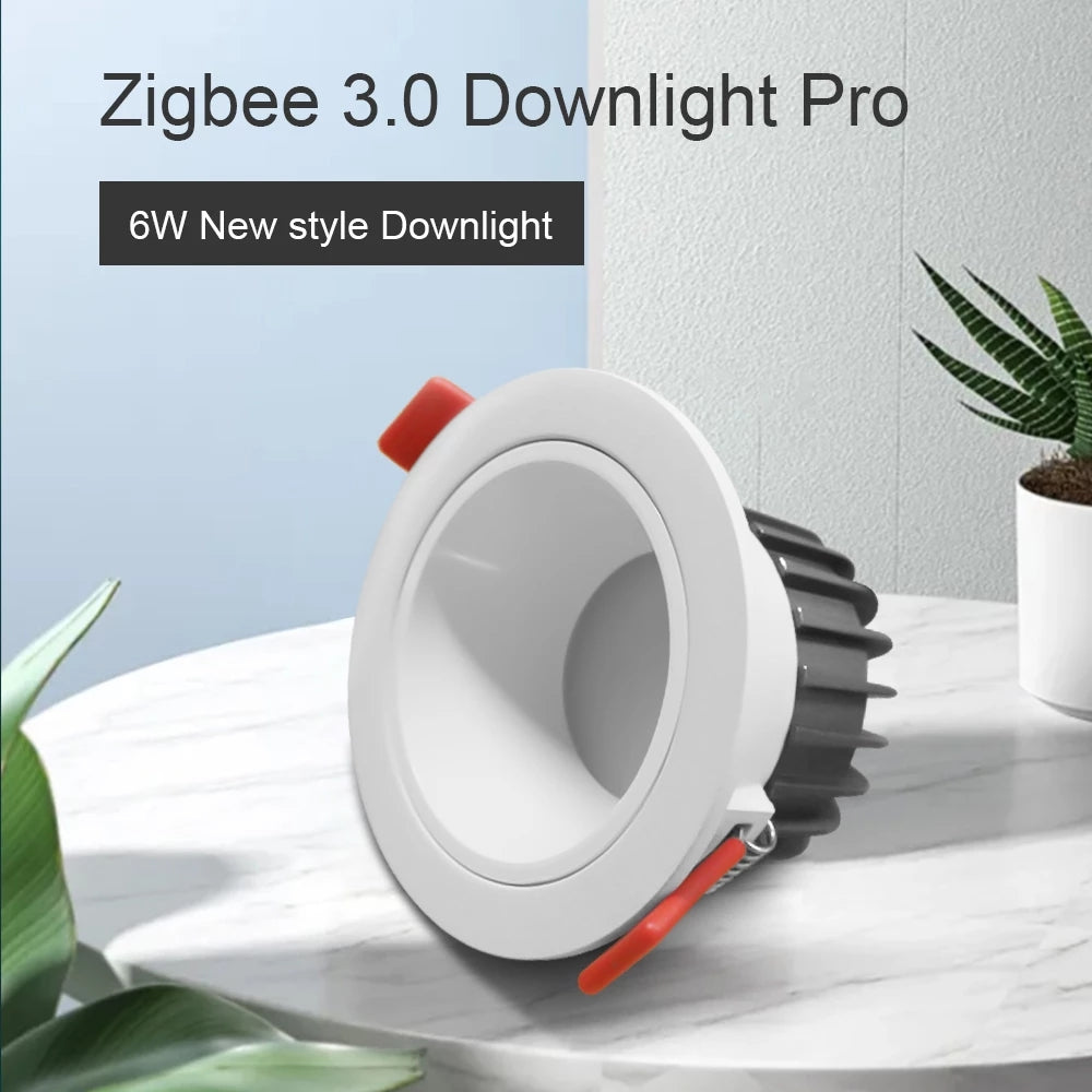 GLEDOPTO Zigbee Downlight 220V 110V 6W RGB CCT Smart Life Waterproof Spot LED Ceiling Light Work with Hub Tuya APP Voice Control