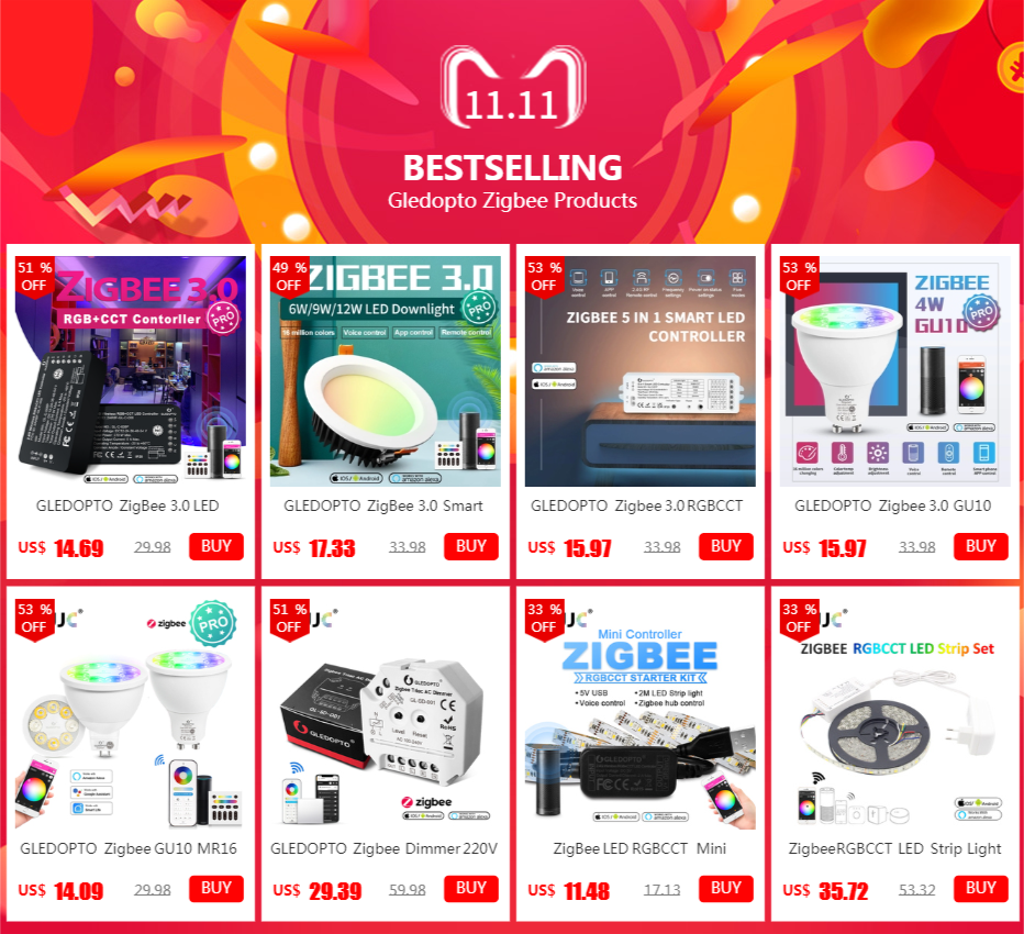 GLEDOPTO Zigbee Downlight 220V 110V 6W RGB CCT Smart Life Waterproof Spot LED Ceiling Light Work with Hub Tuya APP Voice Control