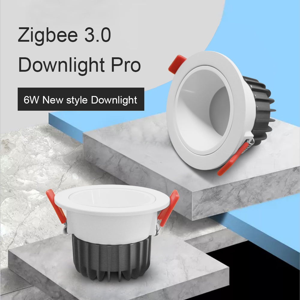 GLEDOPTO Zigbee Downlight 220V 110V 6W RGB CCT Smart Life Waterproof Spot LED Ceiling Light Work with Hub Tuya APP Voice Control