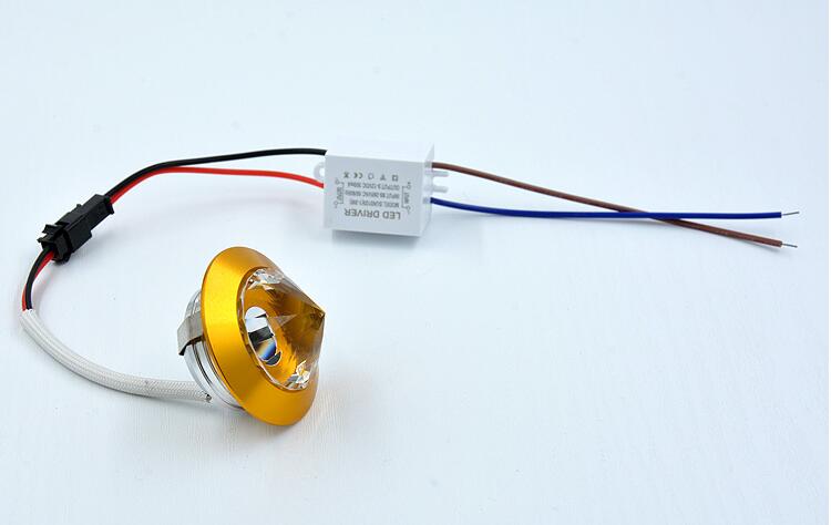 Crystal Mini LED Spot Light Cabinet Lamps AC85-265V 1W LED Recessed Ceiling LED Down Light Aluminum Indoor Light