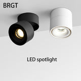 BRGT LED Spot Lights Surface Mounted Ceiling Lamp 5W7W12W Downlight Foco Foldable Track Light For Kitchen Store Indoor Lighting