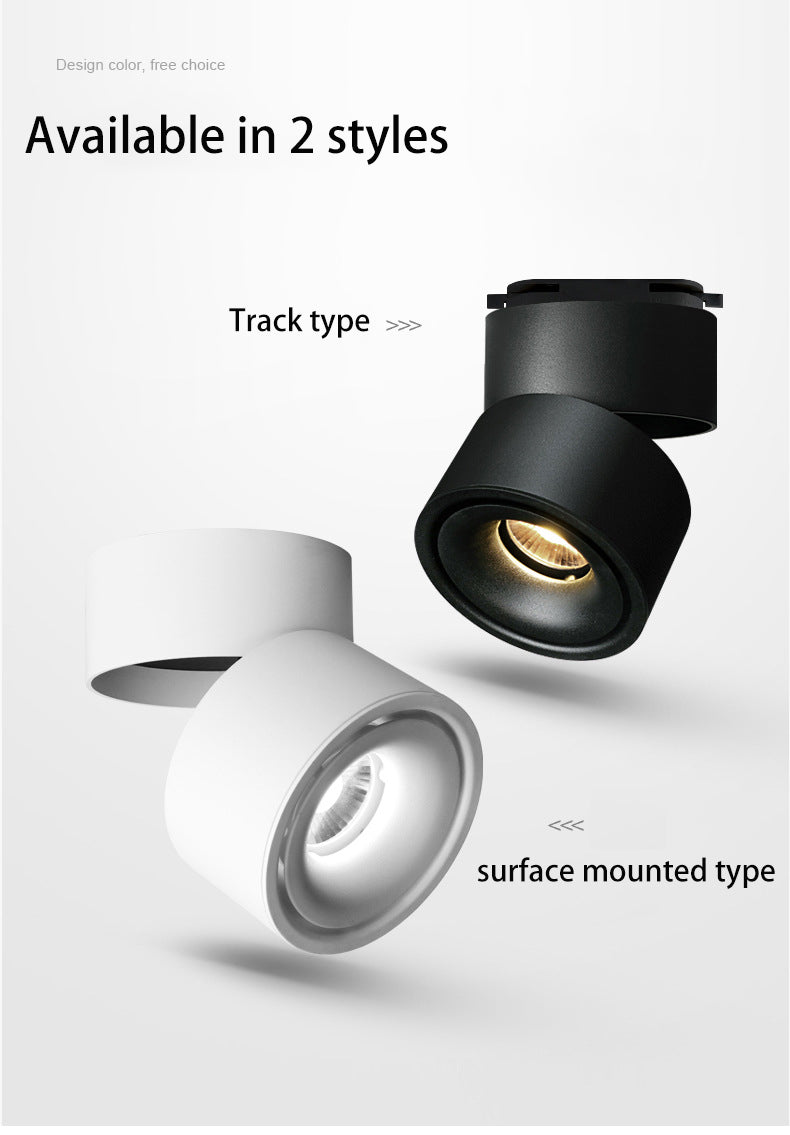 BRGT LED Spot Lights Surface Mounted Ceiling Lamp 5W7W12W Downlight Foco Foldable Track Light For Kitchen Store Indoor Lighting