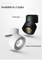 BRGT LED Spot Lights Surface Mounted Ceiling Lamp 5W7W12W Downlight Foco Foldable Track Light For Kitchen Store Indoor Lighting