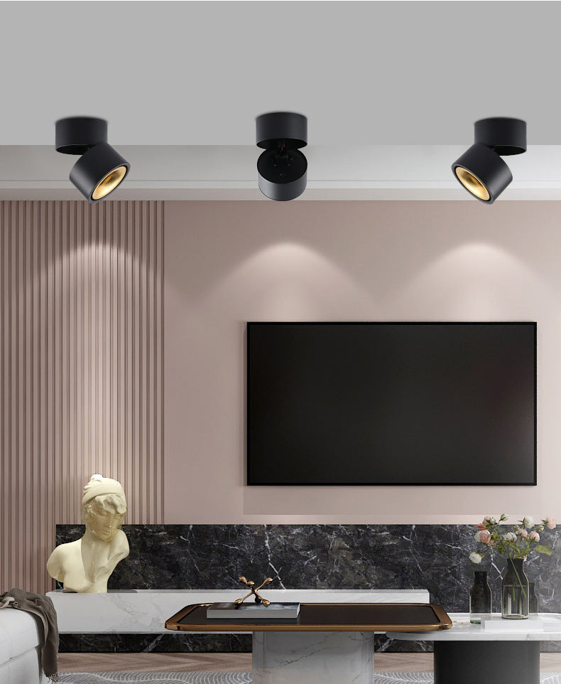 BRGT LED Spot Lights Surface Mounted Ceiling Lamp 5W7W12W Downlight Foco Foldable Track Light For Kitchen Store Indoor Lighting