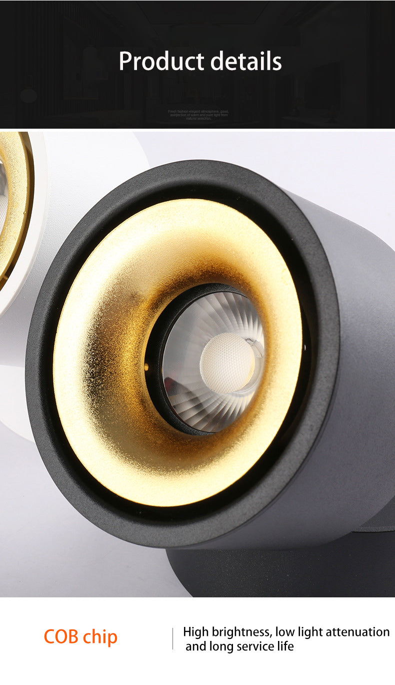 BRGT LED Spot Lights Surface Mounted Ceiling Lamp 5W7W12W Downlight Foco Foldable Track Light For Kitchen Store Indoor Lighting