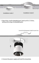 BRGT Borderless LED Spot Light Recessed Downlight Narrow Ceiling Lights Focus Lamp 220V For Kitchen Living Room Indoor Lighting