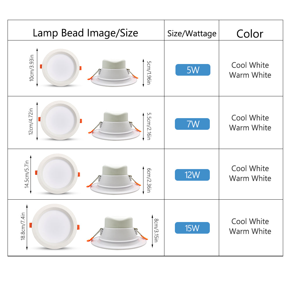 DONWEI LED Downlight 5W 7W 12W 15W Round Recessed Lamp 240V Led Bulb Bedroom Kitchen Indoor LED Spot Lighting