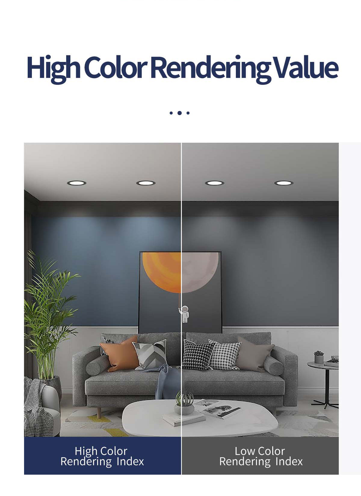 LED Smart Downlight Home Lighting Recessed 6 Pcs 20W 175V-250V Round Spotlight Smart Home Dimmable Indoor lights Fixture