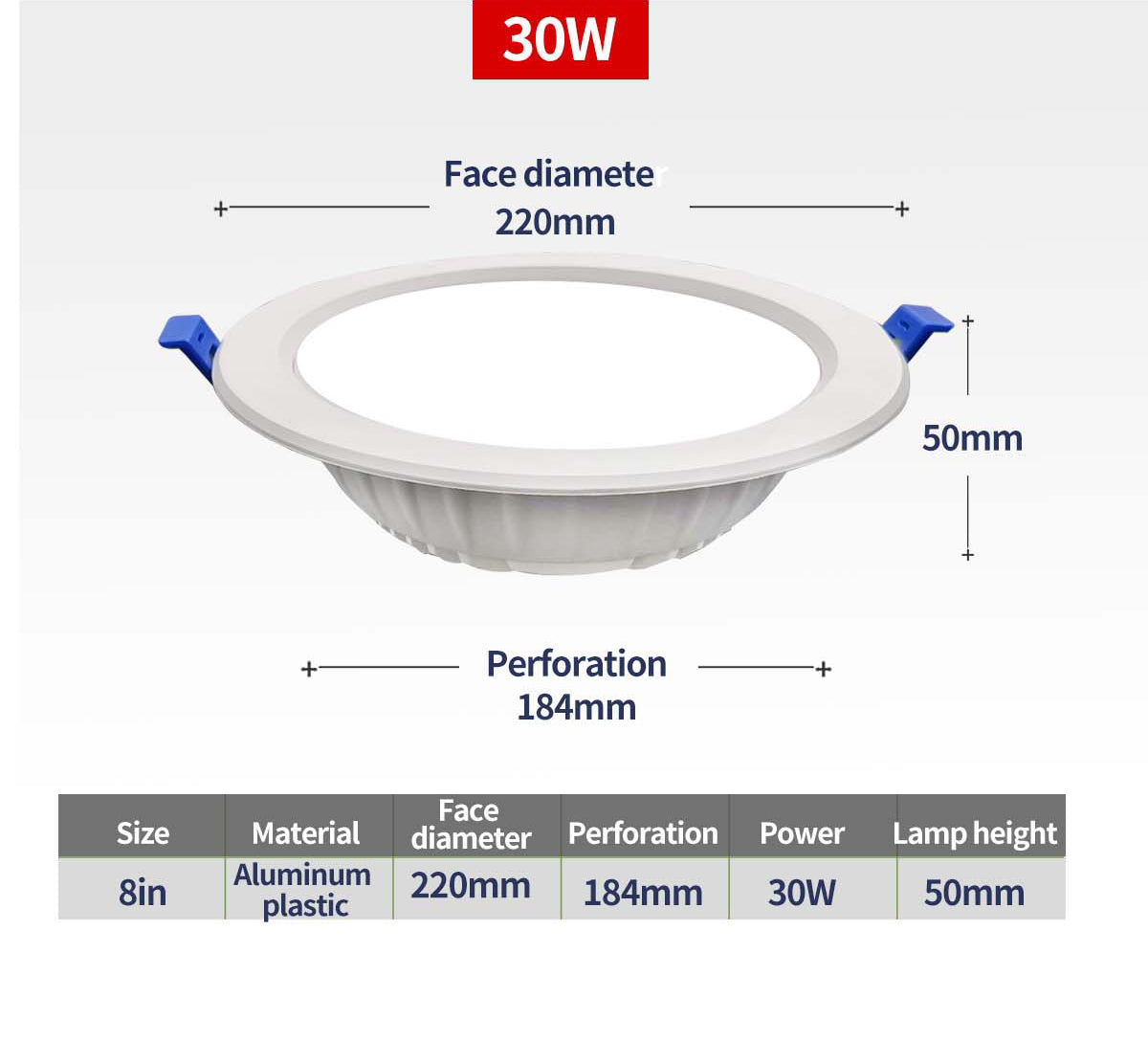 LED Smart Downlight Home Lighting Recessed 6 Pcs 20W 175V-250V Round Spotlight Smart Home Dimmable Indoor lights Fixture