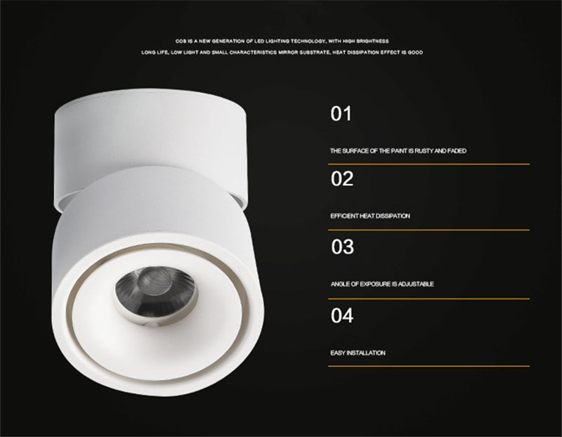 led downlight Surface mounted AC85-265V Adjustable 90 degrees 5W/7W/12W Spot light 360 Rotatable led lamp LED Ceiling Lamp