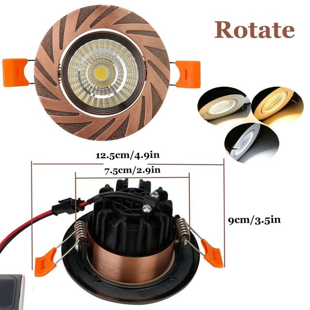 Dimmable LED Recessed 5W Antique Style Ceiling Light Fixture Downlight Lamp + Driver Spotlight  Lighting For Home Office Decor