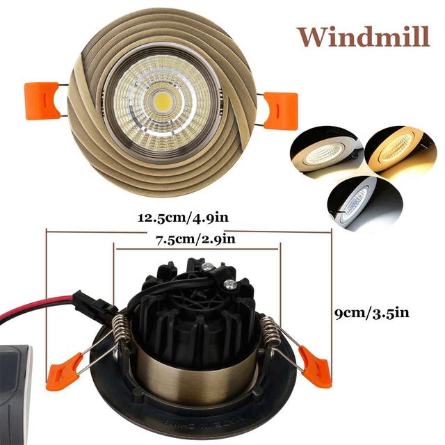 Dimmable LED Recessed 5W Antique Style Ceiling Light Fixture Downlight Lamp + Driver Spotlight  Lighting For Home Office Decor