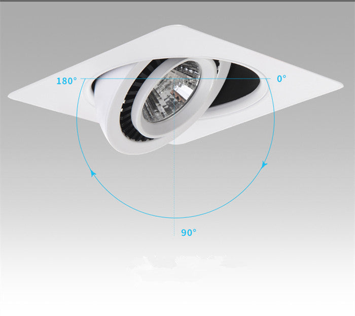Dimmable Embedded Square Double LED Downlight 10w 14w 20w 30w White Shell Cob Ceiling Warm White AC85-265V