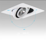 Dimmable Embedded Square Double LED Downlight 10w 14w 20w 30w White Shell Cob Ceiling Warm White AC85-265V
