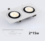 Dimmable Embedded Square Double LED Downlight 10w 14w 20w 30w White Shell Cob Ceiling Warm White AC85-265V