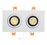 Dimmable Embedded Square Double LED Downlight 10w 14w 20w 30w White Shell Cob Ceiling Warm White AC85-265V
