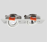 Dimmable Embedded Square Double LED Downlight 10w 14w 20w 30w White Shell Cob Ceiling Warm White AC85-265V