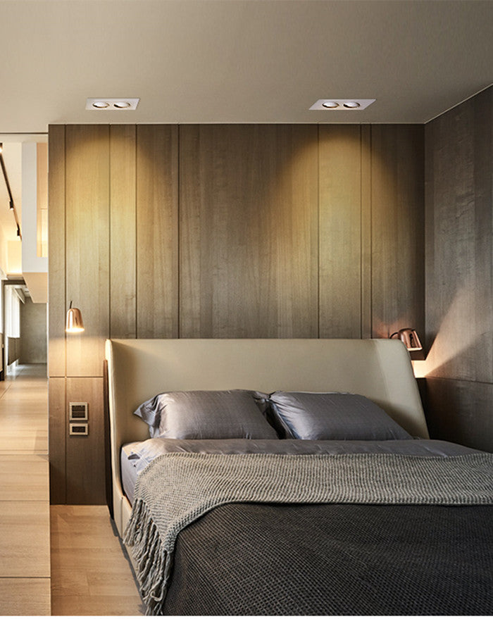 Dimmable Embedded Square Double LED Downlight 10w 14w 20w 30w White Shell Cob Ceiling Warm White AC85-265V