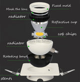 Dimmable Embedded Square Double LED Downlight 10w 14w 20w 30w White Shell Cob Ceiling Warm White AC85-265V