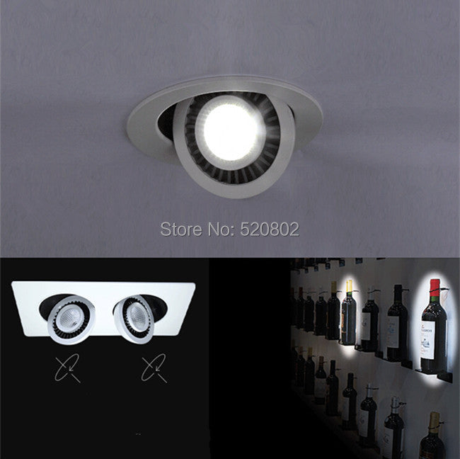 Dimmable Embedded Square Double LED Downlight 10w 14w 20w 30w White Shell Cob Ceiling Warm White AC85-265V