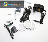 Dimmable LED Under Cabinet Lights 3x2W Downlights Spotlight With RF Remote Controller Adapter Kitchen Wardrobe Room Lighting