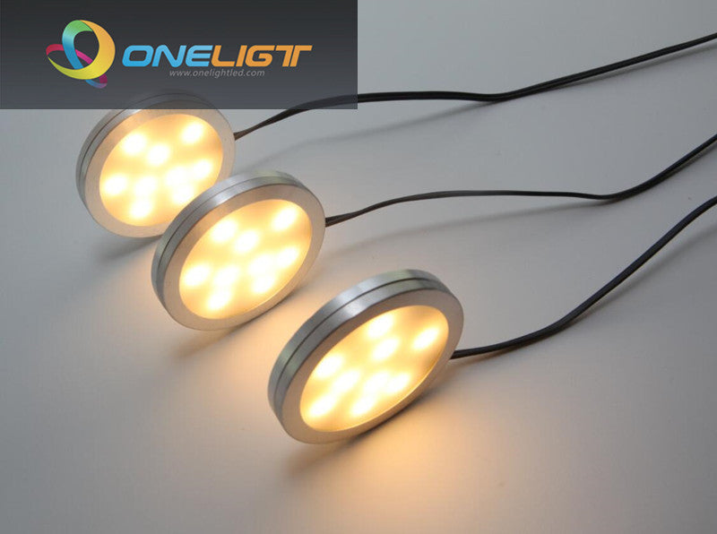 Dimmable LED Under Cabinet Lights 3x2W Downlights Spotlight With RF Remote Controller Adapter Kitchen Wardrobe Room Lighting