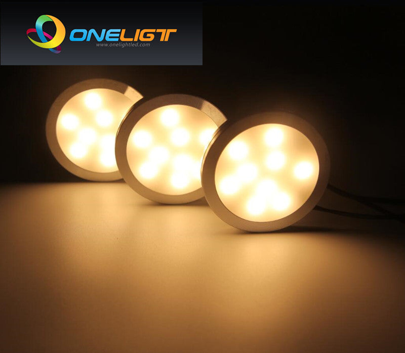Dimmable LED Under Cabinet Lights 3x2W Downlights Spotlight With RF Remote Controller Adapter Kitchen Wardrobe Room Lighting