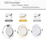 LED Downlight Ceiling 5W 9W 12W 15W 18W led Ceiling lamp Gold/Silver/White Body AC 220V 230V 240V led light