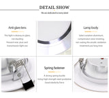 LED Downlight Ceiling 5W 9W 12W 15W 18W led Ceiling lamp Gold/Silver/White Body AC 220V 230V 240V led light