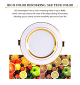 LED Downlight Ceiling 5W 9W 12W 15W 18W led Ceiling lamp Gold/Silver/White Body AC 220V 230V 240V led light