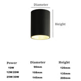 Surface Mounted Led Downlight Ceiling Spot Light 10W 12W 20W 25W 30W Outdoor Hotel Villa Home Waterproof Ip65 Indoor Lighting