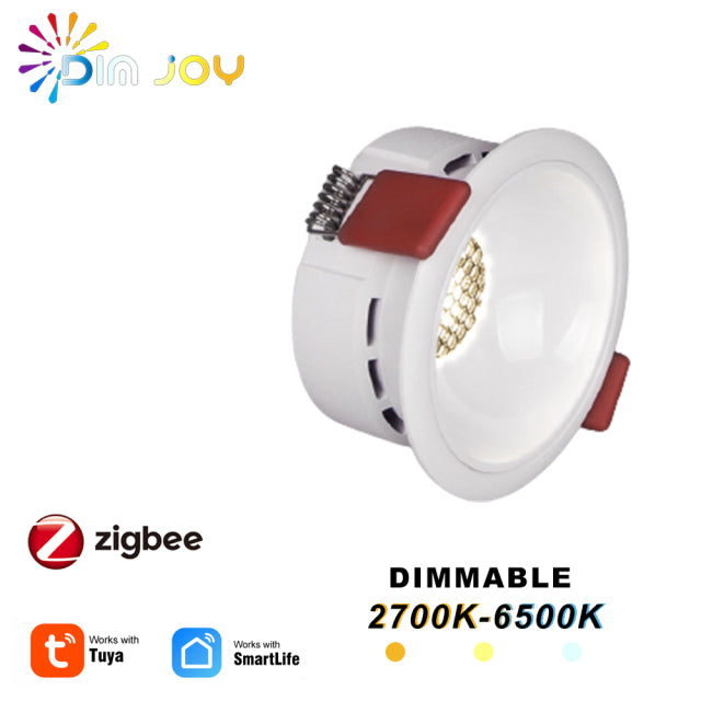 LED Smart Downlight Tuya APP Control Round Spotlight Smart Home WiFi Dimming Ceiling Indoor lights 7W/12W Zigbee Spot Lamp