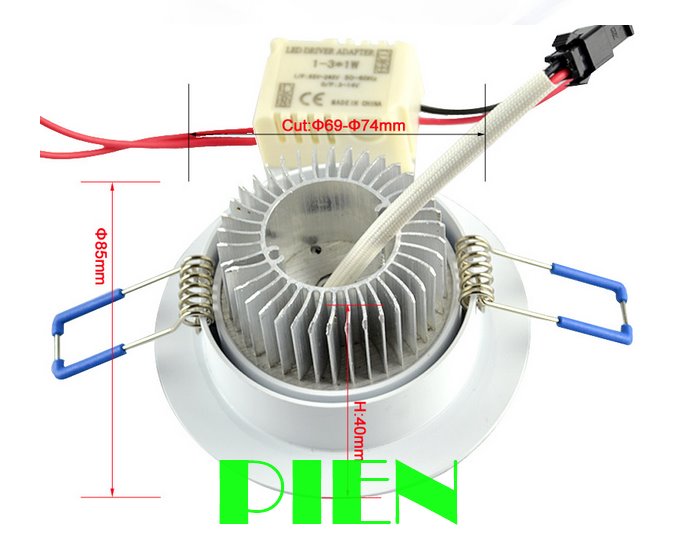 Dimmable 3W 5W 7W led downlight Aluminum for home Indoor IP44 110V 220V Recessed Ceiling Downlight Spot
