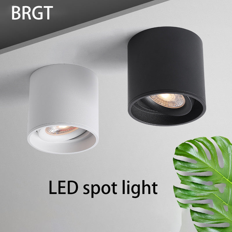 BRGT Led Spotlights Surface Mounted Downlight Living Room White Ceiling Focos Light Nordic Lighting For Kitchen Aisle AC85-265V warm light