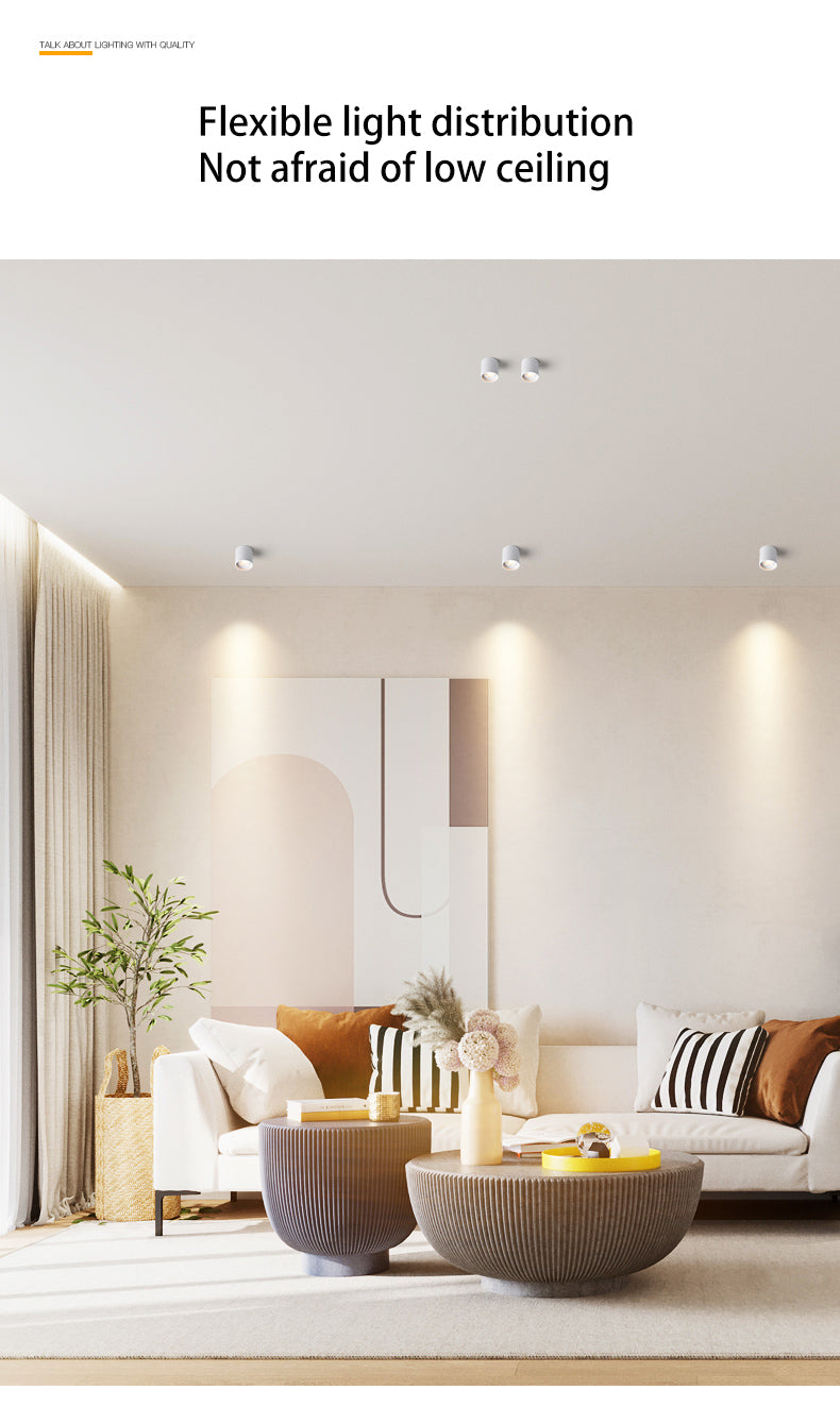 BRGT Led Spotlights Surface Mounted Downlight Living Room White Ceiling Focos Light Nordic Lighting For Kitchen Aisle AC85-265V warm light