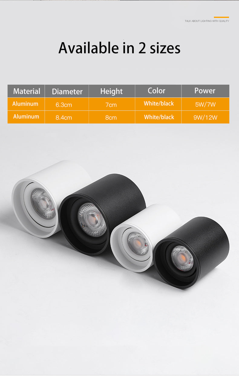 BRGT Led Spotlights Surface Mounted Downlight Living Room White Ceiling Focos Light Nordic Lighting For Kitchen Aisle AC85-265V warm light