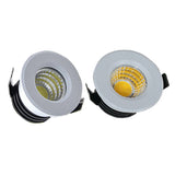 Mini LED Downlight COB 3W Cut Hole 30mm Black White Silver Body AC12V 110V 220V Dust-proof Anti-fog LED Spot Downlights