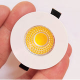 Mini LED Downlight COB 3W Cut Hole 30mm Black White Silver Body AC12V 110V 220V Dust-proof Anti-fog LED Spot Downlights