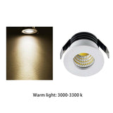 Mini LED Downlight COB 3W Cut Hole 30mm Black White Silver Body AC12V 110V 220V Dust-proof Anti-fog LED Spot Downlights