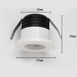 Mini LED Downlight COB 3W Cut Hole 30mm Black White Silver Body AC12V 110V 220V Dust-proof Anti-fog LED Spot Downlights