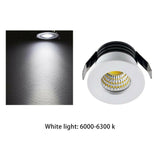 Mini LED Downlight COB 3W Cut Hole 30mm Black White Silver Body AC12V 110V 220V Dust-proof Anti-fog LED Spot Downlights