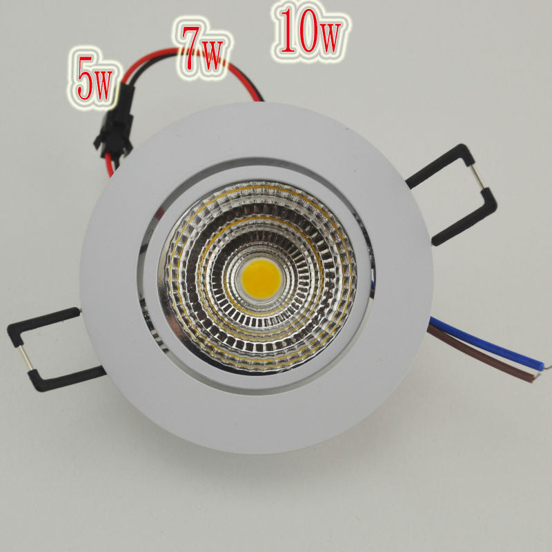 Newest LED Recessed Downlight 5W 7W 10W COB Chip LED Ceiling light Spot Light Lamp Cold White/Warm white