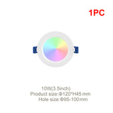 Tuya Zigbee 3.0 Smart LED Downlight 10W/12W RGBCW 3.5/4 Inch Round Ceiling Lamp Indoor Spot Lighting Work With Alexa Google Home