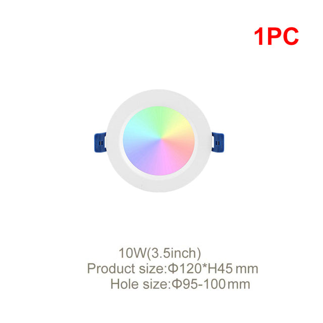 Tuya Zigbee 3.0 Smart LED Downlight 10W/12W RGBCW 3.5/4 Inch Round Ceiling Lamp Indoor Spot Lighting Work With Alexa Google Home