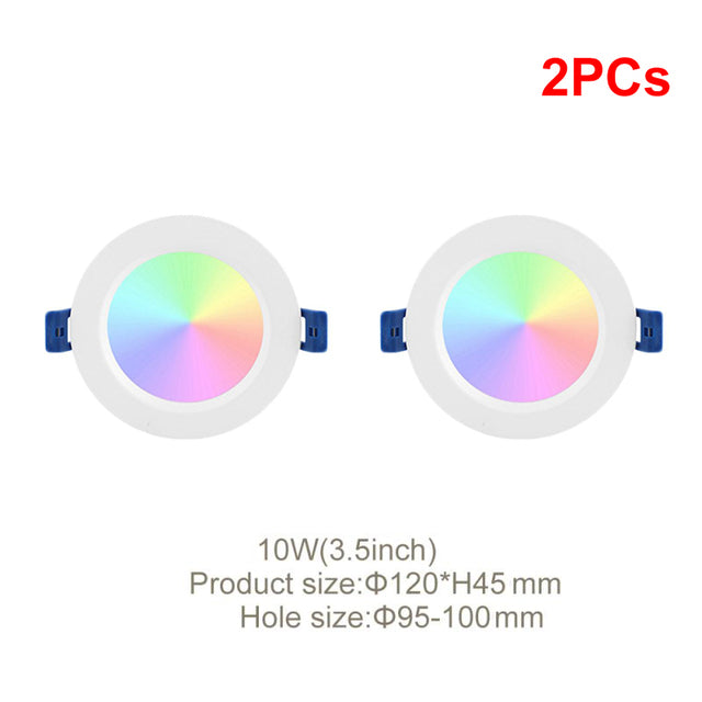 Tuya Zigbee 3.0 Smart LED Downlight 10W/12W RGBCW 3.5/4 Inch Round Ceiling Lamp Indoor Spot Lighting Work With Alexa Google Home