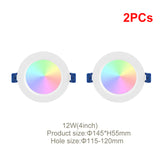 Tuya Zigbee 3.0 Smart LED Downlight 10W/12W RGBCW 3.5/4 Inch Round Ceiling Lamp Indoor Spot Lighting Work With Alexa Google Home