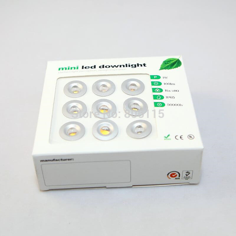 Dimmable 9pcs DC12V 1W LED MINI Downlight Bridgelux Waterproof IP65 LED Spot Light LED Cabinet Light New Design Square Round