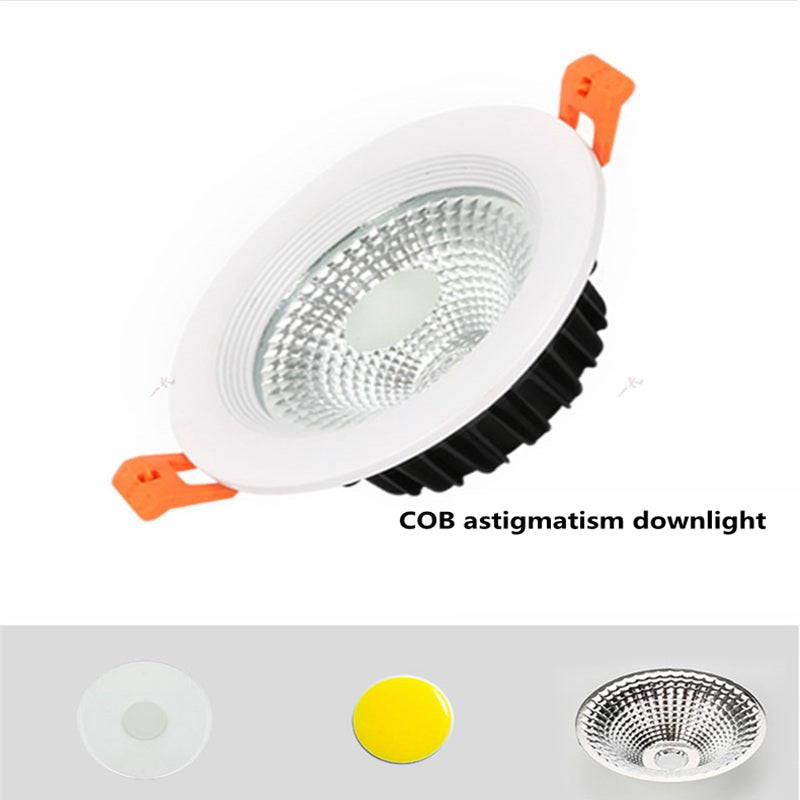 LED dimmable downlight 5w 7w 12w 18w 24w anti-fog and anti-glare COB spotlight AC110V/220V embedded ceiling light
